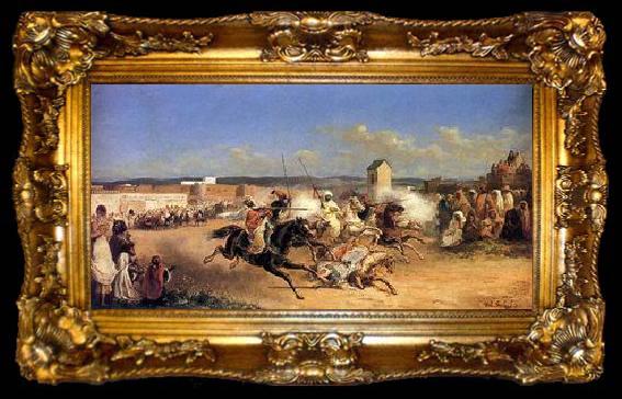 framed  unknow artist Arab or Arabic people and life. Orientalism oil paintings  520, ta009-2